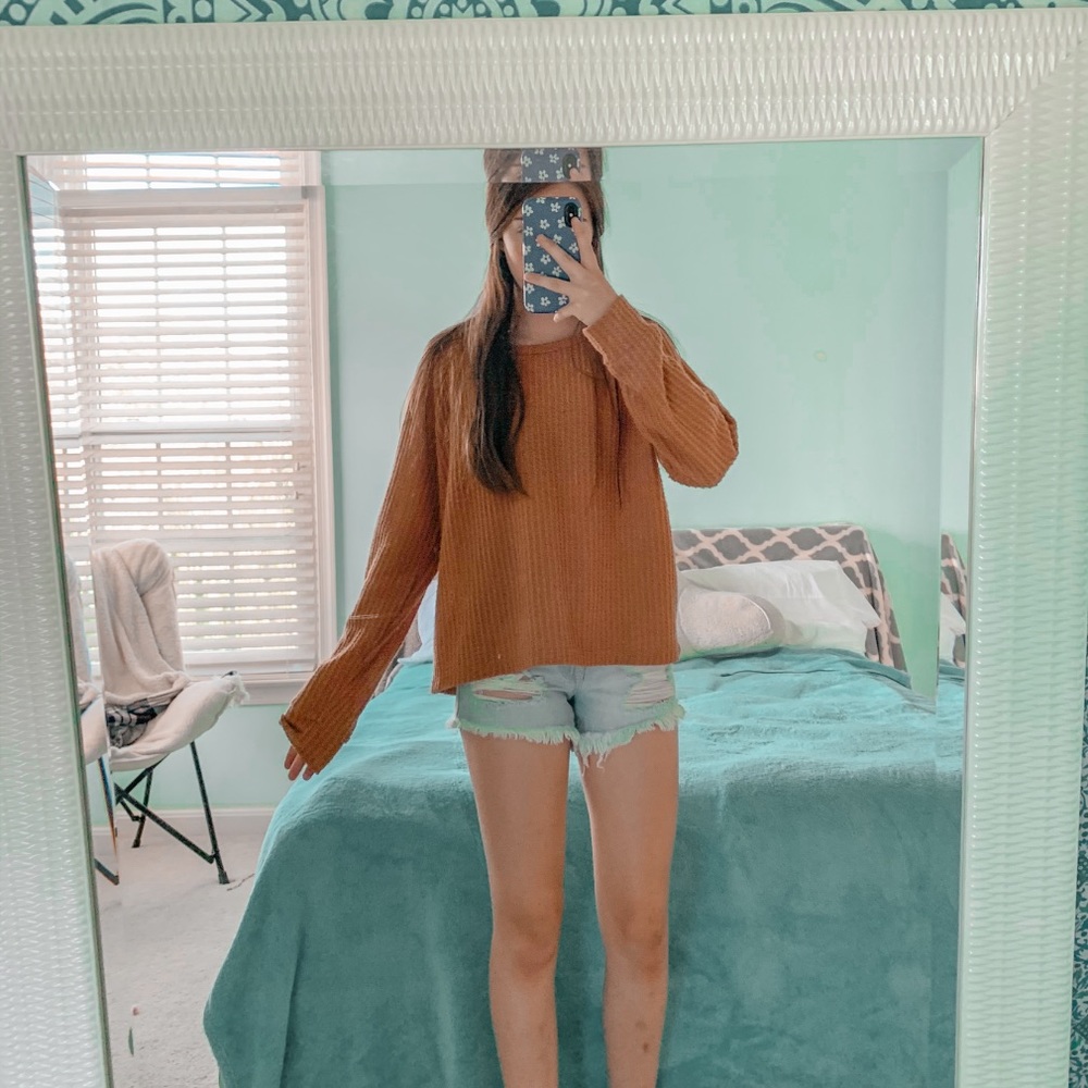forever 21 waffle knit sweater